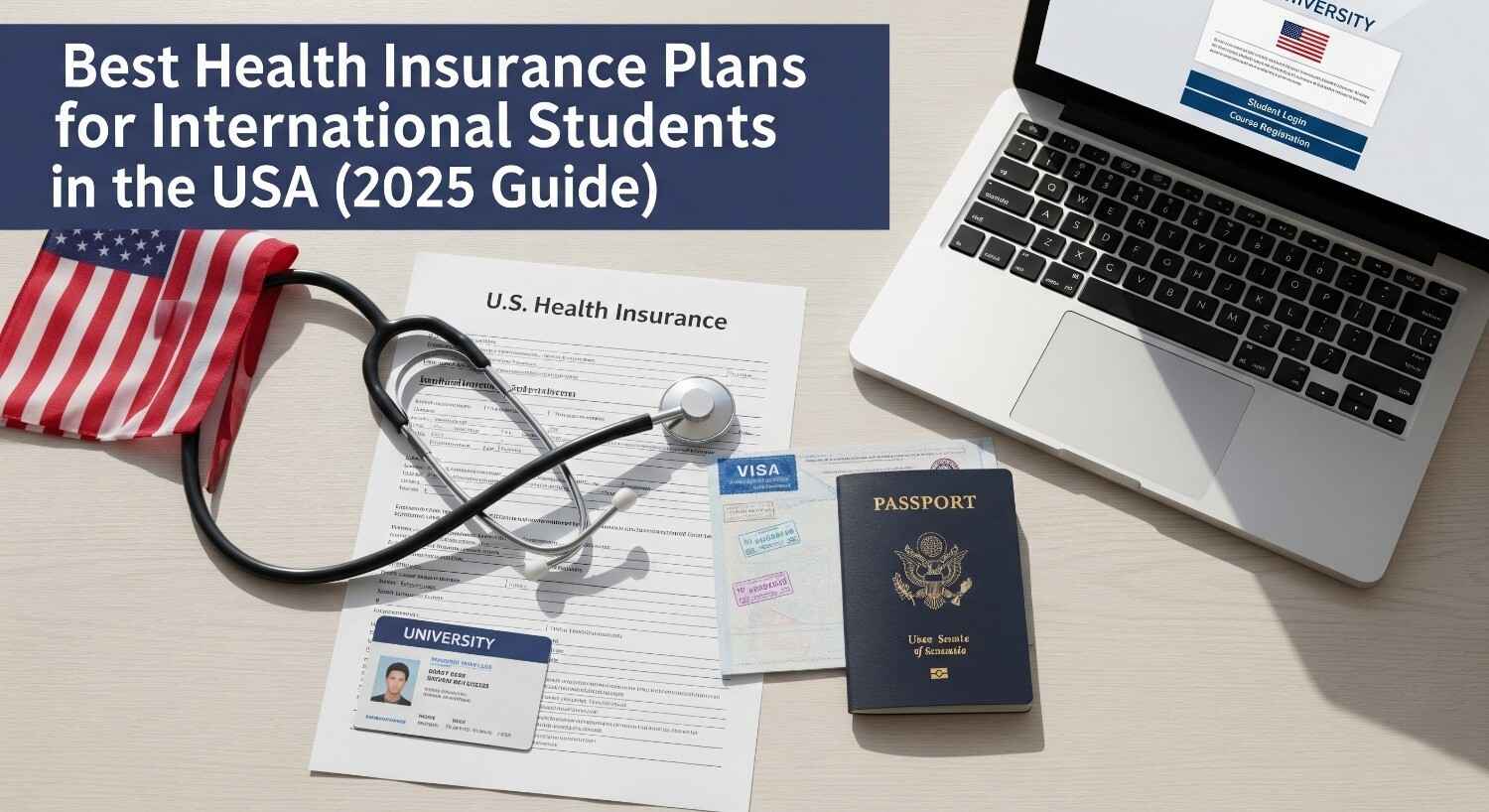 Health insurance plans for international students in the USA 2025 – student comparing coverage options online