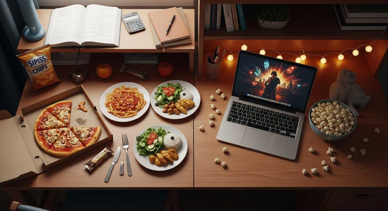 College student managing personal finances with notebook and laptop